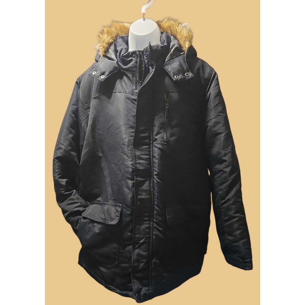 Cherokee Winter Parka - Faux Fur Hood - Insulated Black Jacket - Great 4 Skiing